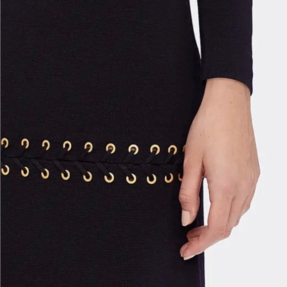 Tory Burch Black Harley Sweater Dress Merino Wool Size Medium Retail 498.00 - Picture 7 of 8